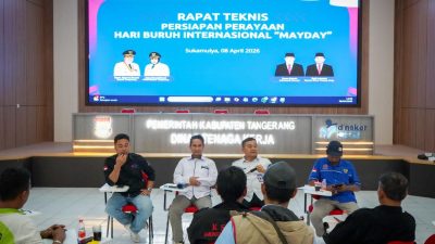 Disnaker Tangerang bentuk panitia May Day 2026, Ajat Sudrajat terpilih sebagai ketua, siap gelar perayaan aman dan terorganisir.